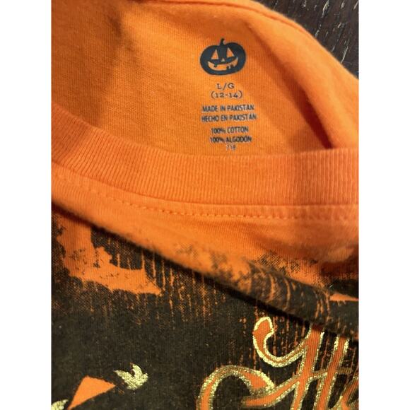 Women's Happy Halloween Shirt L (14-16) Haunted house Bats Pumpkin - Picture 5 of 5